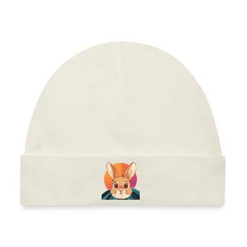 Hasenzahn Häschen Osterhase - Baby Premium Organic Mütze - Naturweiß - Vorne