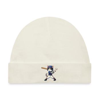 Sportkatze: Baseballspieler - Baby Premium Organic Mütze - Naturweiß - Vorne