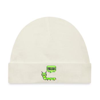 HEY! HO! LETS GO! Pixel Raupe Retroshirt 90er 90s - Baby Premium Organic Mütze - Naturweiß - Vorne