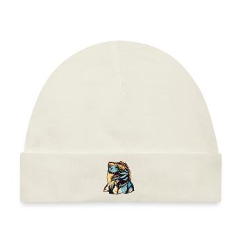 Dinosaurier Coolness: Dein Dino im Retro-Style - Baby Premium Organic Mütze - Naturweiß - Vorne