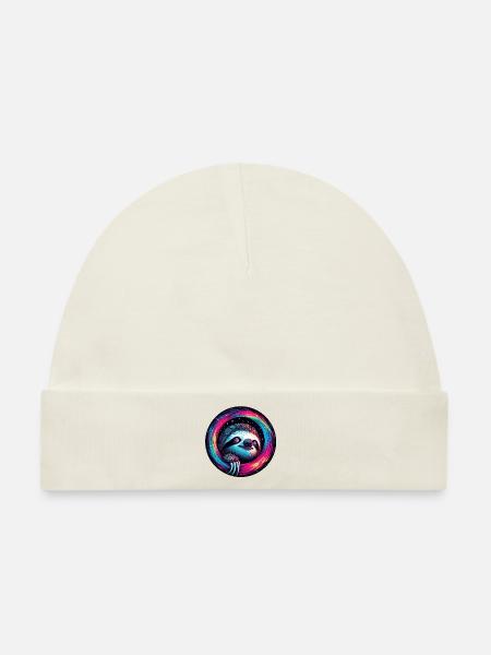 Kosmische Faultiergalaxie Kunst - Baby Premium Organic Mütze - Naturweiß