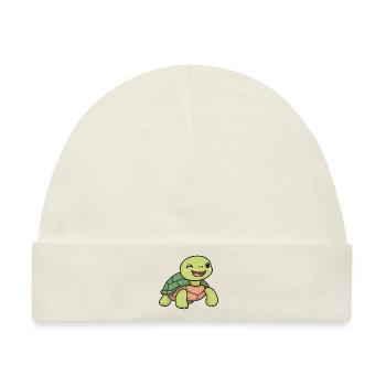 Turtle Schildkröte Reptil - Baby Premium Organic Mütze - Naturweiß - Vorne