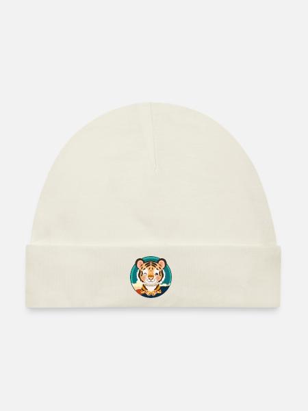 Tiger Wild Cat - Baby Premium Organic Mütze - Naturweiß