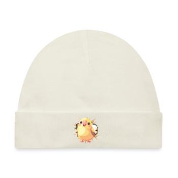 Wellensittich Vogelschwarm - Baby Premium Organic Mütze - Naturweiß - Vorne