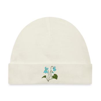 veilchen türkis - Baby Premium Organic Mütze - Naturweiß - Vorne
