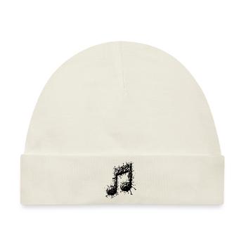 Flüssige fliesende Musik Noten - Baby Premium Organic Mütze - Naturweiß - Vorne