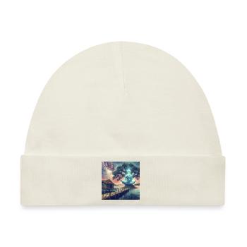 Meditating spirit - Baby Premium Organic Mütze - Naturweiß - Vorne