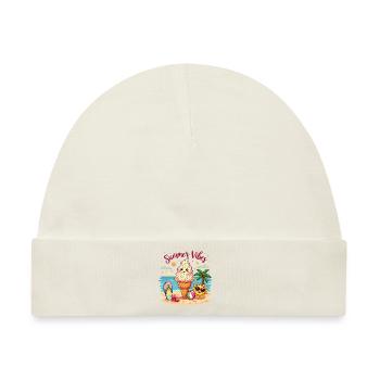 SOMMERLICHE VIBES - Baby Premium Organic Mütze - Naturweiß - Vorne