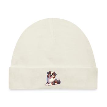 Australischer Schäferhund - Baby Premium Organic Mütze - Naturweiß - Vorne