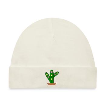 Glowing cactus - Baby Premium Organic Mütze - Naturweiß - Vorne