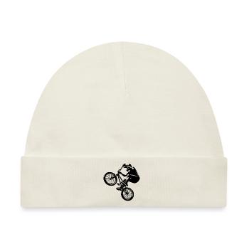 Fahrrad Sprung Hobby BMX Stunt Fahrer Fan - Baby Premium Organic Mütze - Naturweiß - Vorne