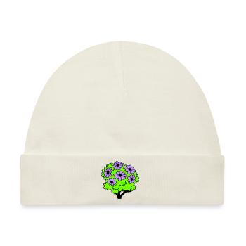 Hübsches 6 Blumen Gebüsch Strauch Blüten Pflanze - Baby Premium Organic Mütze - Naturweiß - Vorne