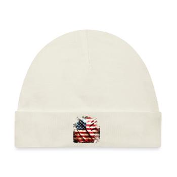 Flagge Amerika Grunge - Baby Premium Organic Mütze - Naturweiß - Vorne