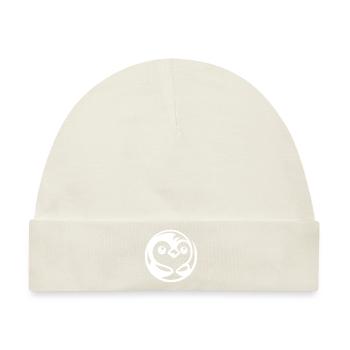 Minimalistische Pinguinzeichnung mit Comic-Charme - Baby Premium Organic Mütze - Naturweiß - Vorne