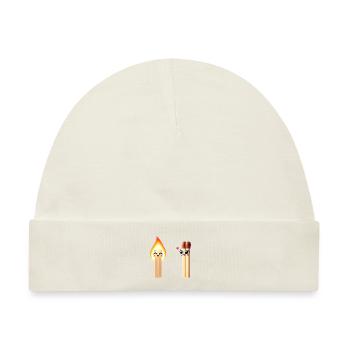 Verspieltes Matchstick Friends Design - Baby Premium Organic Mütze - Naturweiß - Vorne