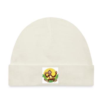 Rhythmus-Affe - Baby Premium Organic Mütze - Naturweiß - Vorne