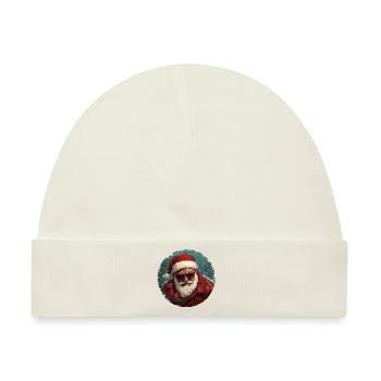 Rebellischer Santa: Weihnachten mit Coolness! - Baby Premium Organic Mütze - Naturweiß - Vorne