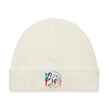 Seien Sie original Vektor Design Symbol Retro Zitat Etikett - Baby Premium Organic Mütze - Naturweiß - Vorne