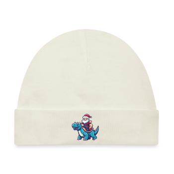 Dinosaurier stegosaurus Weihnachtsmann - Baby Premium Organic Mütze - Naturweiß - Vorne