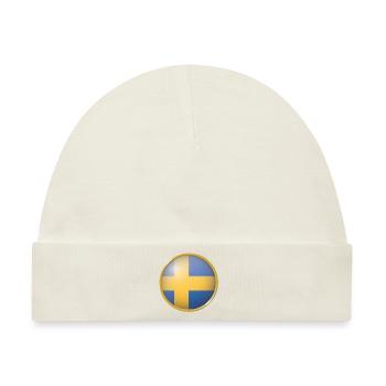 Schweden Emblem - Baby Premium Organic Mütze - Naturweiß - Vorne