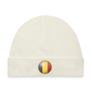 Rumänien Emblem - Baby Premium Organic Mütze - Naturweiß - Vorne