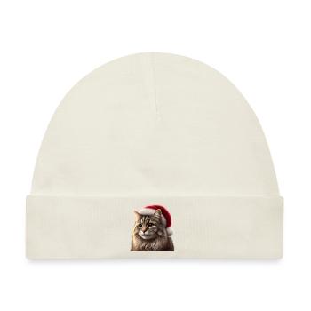 Christmas Cat - Baby Premium Organic Mütze - Naturweiß - Vorne