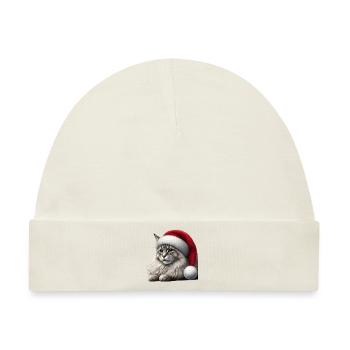 Christmas Cat - Baby Premium Organic Mütze - Naturweiß - Vorne