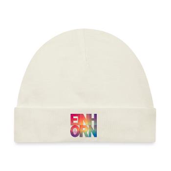 Einhorn in Regenbogenfarben - Baby Premium Organic Mütze - Naturweiß - Vorne