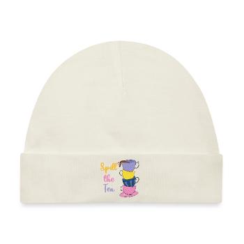 Verschütten Sie den Tee - Lustiges Wortspiel - Baby Premium Organic Mütze - Naturweiß - Vorne