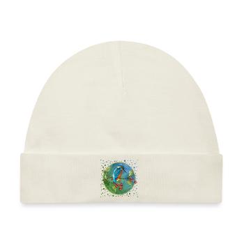 Bunter Vogel - Baby Premium Organic Mütze - Naturweiß - Vorne