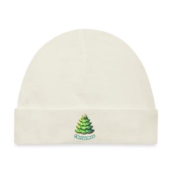 Merry Christmas, ideal für Weihnachten, Hingucker - Baby Premium Organic Mütze - Naturweiß - Vorne