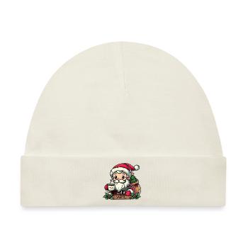 Santa - Baby Premium Organic Mütze - Naturweiß - Vorne