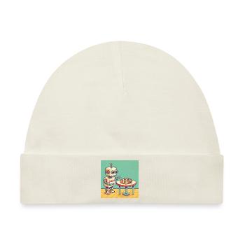 Pizza-Bot - Baby Premium Organic Mütze - Naturweiß - Vorne