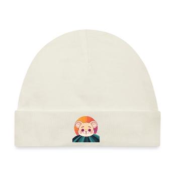 Mäuse Mäusezähnchen Mäuschen - Baby Premium Organic Mütze - Naturweiß - Vorne