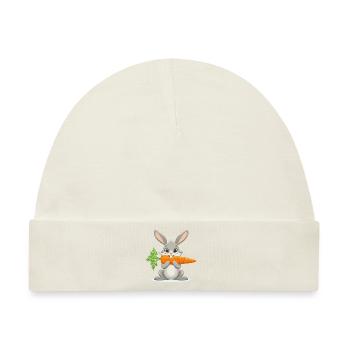 Knabber-Spaß mit Hoppelhase - Baby Premium Organic Mütze - Naturweiß - Vorne