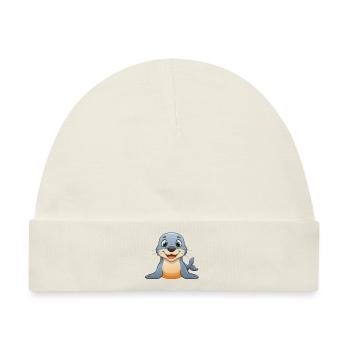 Robbchen – So viel Freude! - Baby Premium Organic Mütze - Naturweiß - Vorne