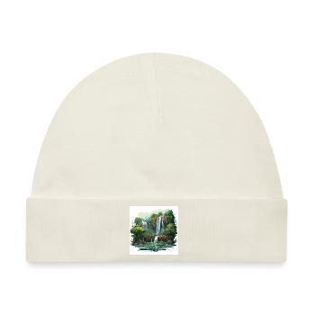 Wasserfall-Wanderung - Baby Premium Organic Mütze - Naturweiß - Vorne