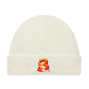 Kinderdesign Fuchs – Kreative Tierzahlen - Baby Premium Organic Mütze - Naturweiß - Vorne