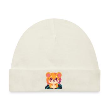 Mäuschen Maus Käse - Baby Premium Organic Mütze - Naturweiß - Vorne