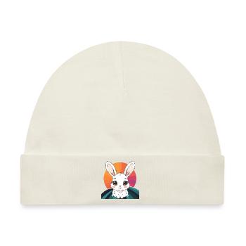 Hasenzahn Hoppelhase - Baby Premium Organic Mütze - Naturweiß - Vorne
