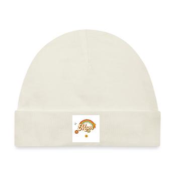 Retro Hippie Groovy Mama - Baby Premium Organic Mütze - Naturweiß - Vorne
