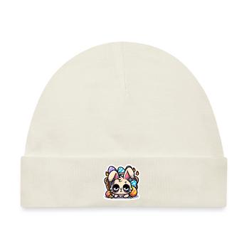 Burnout Bunny - Baby Premium Organic Mütze - Naturweiß - Vorne