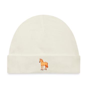 Pferde Hufe Ponyhof - Baby Premium Organic Mütze - Naturweiß - Vorne