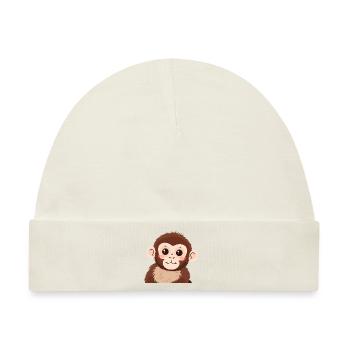 Affe Affen - Baby Premium Organic Mütze - Naturweiß - Vorne