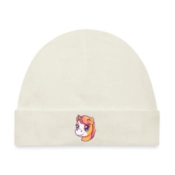 Einhorn Pony Einhörner - Baby Premium Organic Mütze - Naturweiß - Vorne