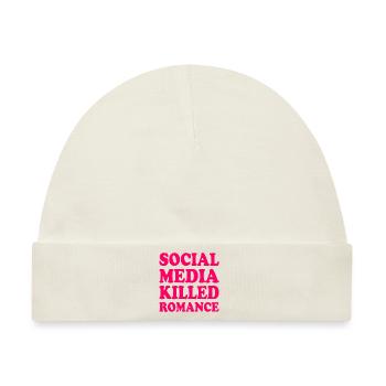 social media killed romance - Baby Premium Organic Mütze - Naturweiß - Vorne