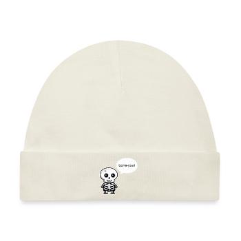 Knochen-Jour! - Lustiges Skelett-Wortspiel - Baby Premium Organic Mütze - Naturweiß - Vorne