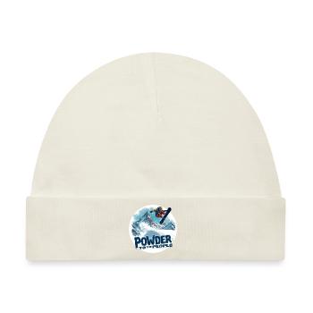 Powder to the People – Snowboard & Powder - Baby Premium Organic Mütze - Naturweiß - Vorne
