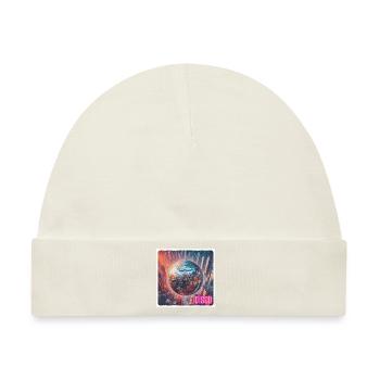 Discokugel vor Großstadt - Baby Premium Organic Mütze - Naturweiß - Vorne
