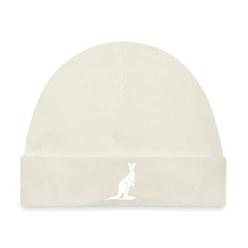 Wildtier Silhouette mit typischer Känguru Pose - Baby Premium Organic Mütze - Naturweiß - Vorne
